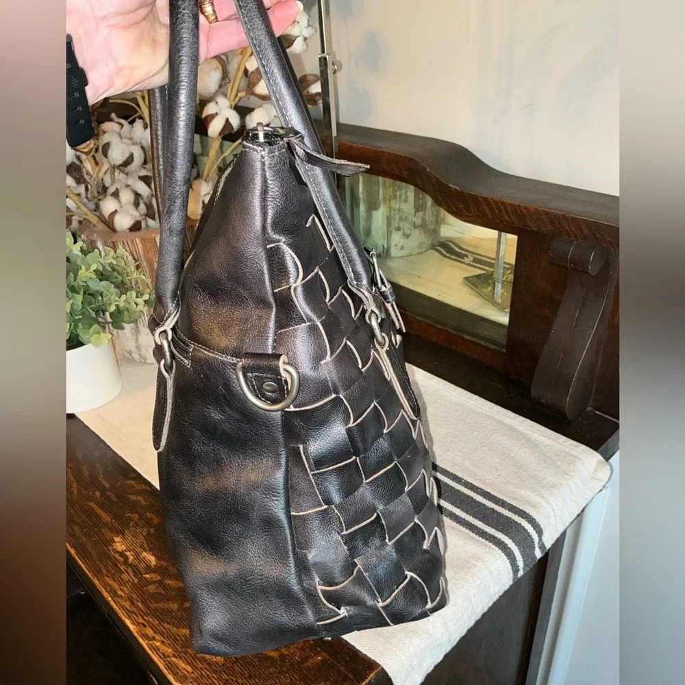 NWT Bed Stu Leather Rachel Shoulder Crossbody Bag Tote Black Rustic Retail $345